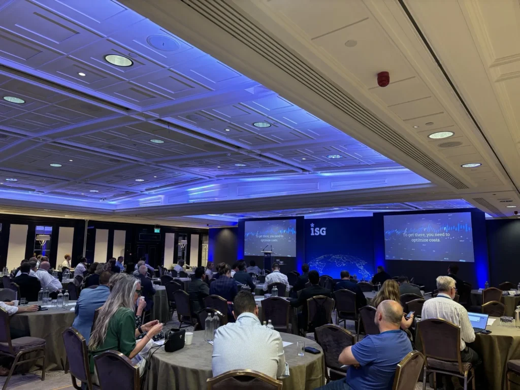 Technology leaders at the ISG Business Summit in London awaiting SilkFlo's 6-minute startup pitch.